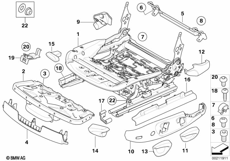 Сиденье Пд направ.сиден.с мех.прив./дет.