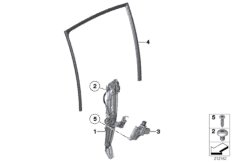 Механизм перемещения стекла двери Зд