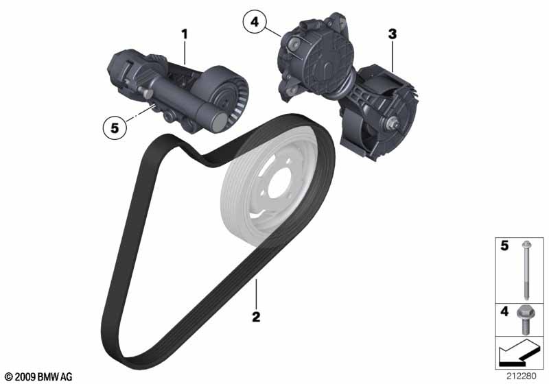Ременный привод водяной помпы/генератора