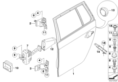 Задняя дверь - петля/ограничитель двери