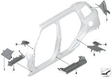 Детали из шумопогл.матер.в полост.боков.