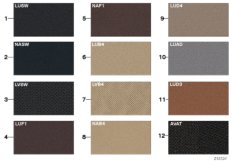 Стр.с образцами, цвета обивки кожа/ткань