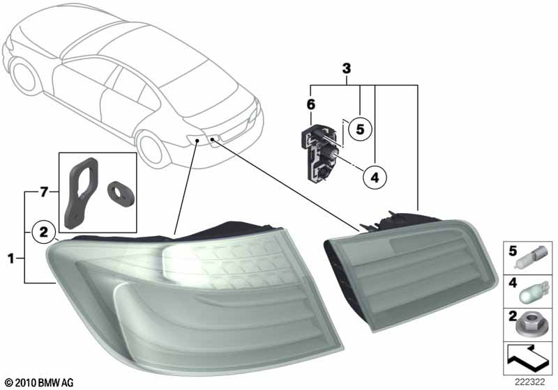 Блок задних фонарей на крыле Л F10