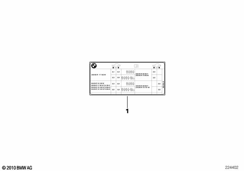 Шильдик "Reifendruck"