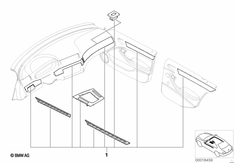 Дооснащение планками Interieur mattchrom