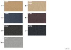 Страница с образцами, цвета кож.обивки