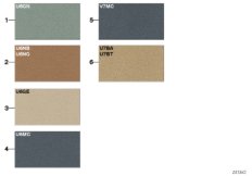 Страница с образцами, цвета кож.обивки