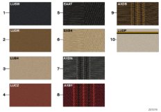 Стр.с образцами, цвета обивки кожа/ткань