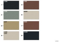 Страница с образцами, цвета кож.обивки