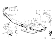 Передний бампер с элементами крепления