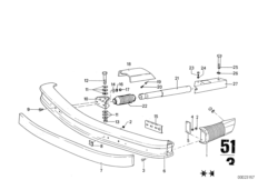 Передний бампер с элементами крепления