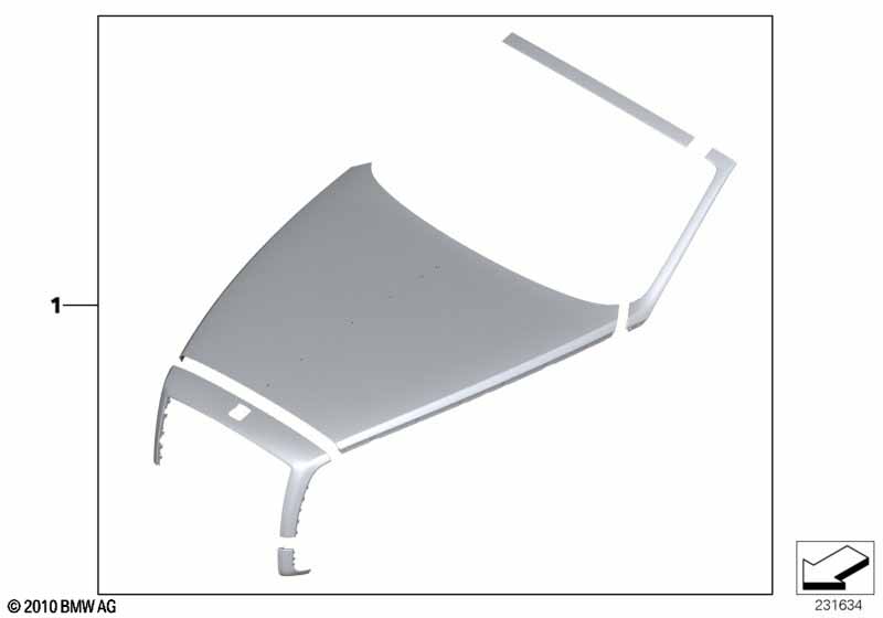 К-т доосн.,капот Satin Silver, окантовка