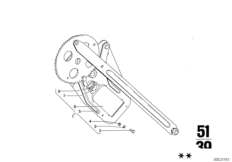 Механизм перемещения стекла двери Пд