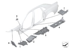 Детали из шумопогл.матер.в полост.боков.