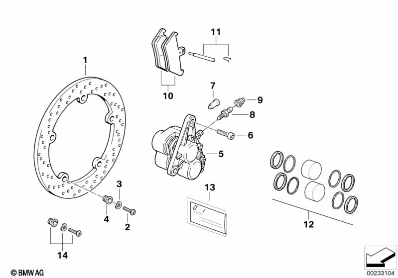 Тормозной мех.пер.кол.с диском со спиц.