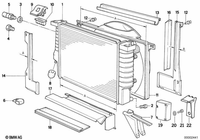 Радиатор водян.охлажд./кожух вентилятора