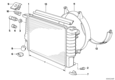 Радиатор водян.охлажд./кожух вентилятора