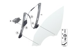 Механизм перемещения стекла двери Пд