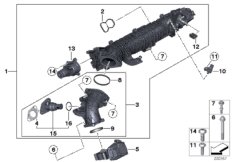 Система впуска AGR с упр.заслонками
