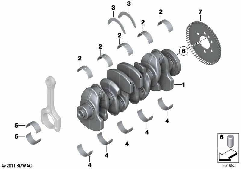 Вкладыш подшипника верхний оранж