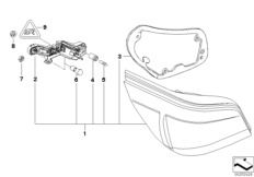 Блок задних фонарей на крыле