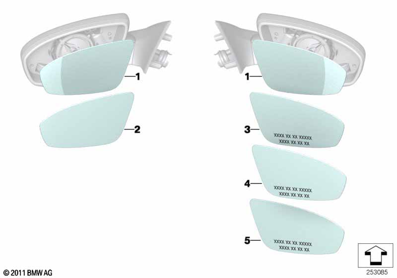 Стекло наружного зеркала в M-стиле