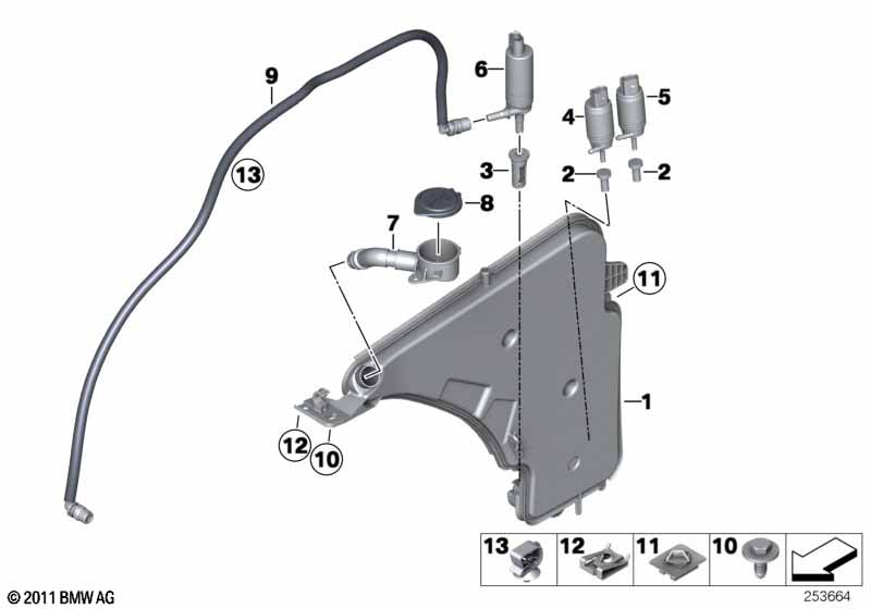 Бачок стеклоомывателя/омывателя фар