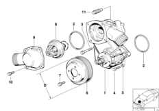 Водяная помпа сист.охлаждения/термостат