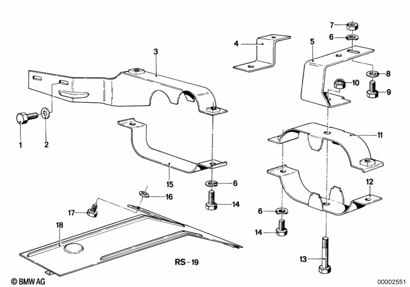 Элементы крепления системы выпуска ОГ