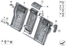 Каркас подушки зад.сид.с люком в спинке