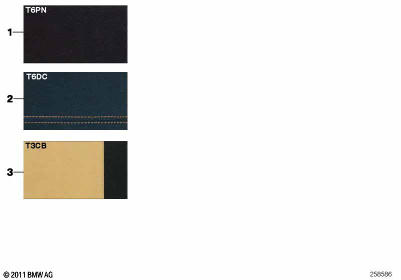 Страница с образцами, цвета кож.обивки