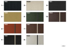 Страница с образцами, цвета кож.обивки