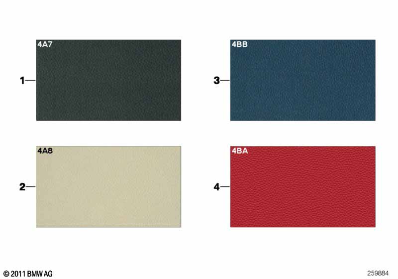 Стр.с образцами, цвета отделки салона