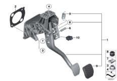 Педальный мех., КПП с двухдиск.сцепл.