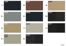 Стр.с образцами, цвета обивки кожа/ткань