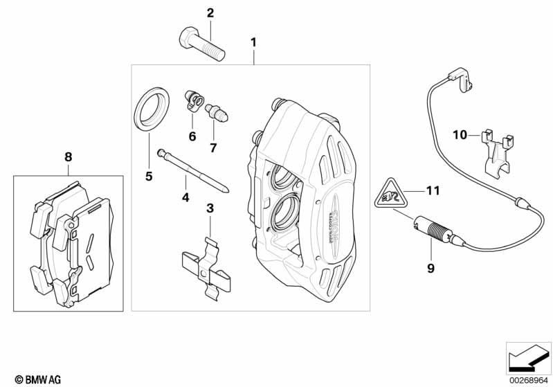 Датчик износа торм.накладки пер.колеса