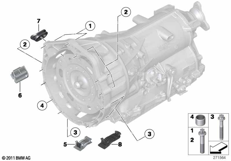 Крепление коробки передач