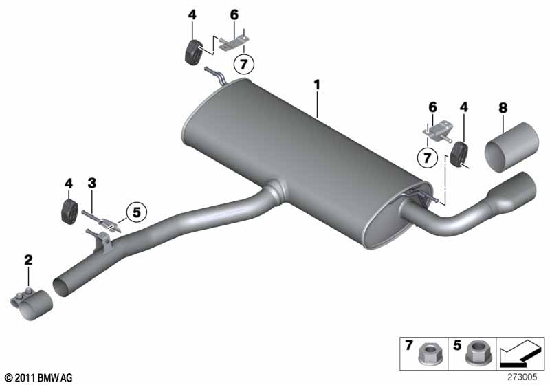 F25/F26 Задний дополнительный глушитель