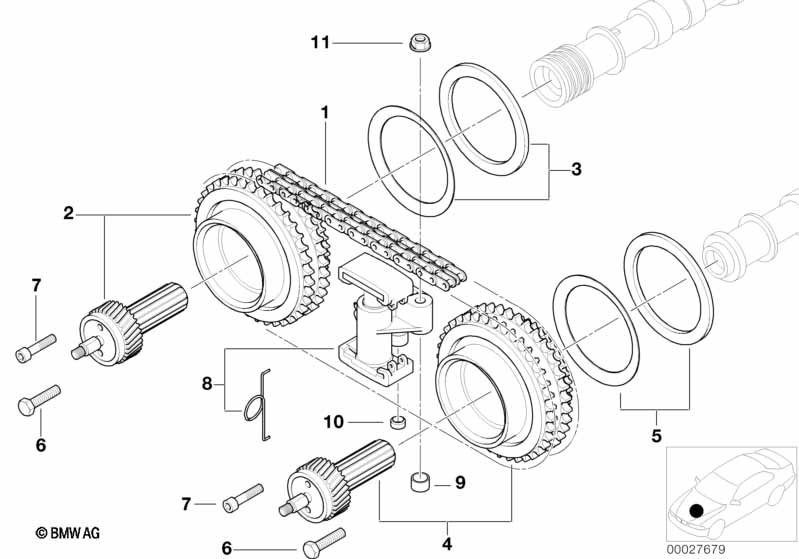 Приводная цепь механ.газораспред. Вх