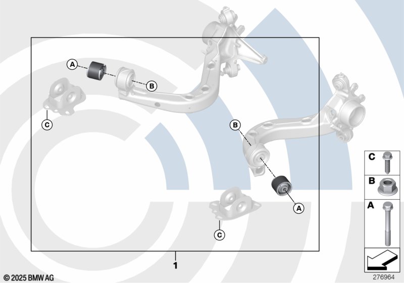 Ремкомплект продольного рычага подвески