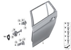 Задняя дверь - петля/ограничитель двери