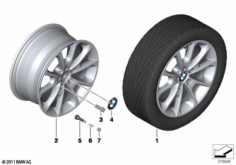 Л/c диск BMW с V-обр.спиц.диз.398 - 18''