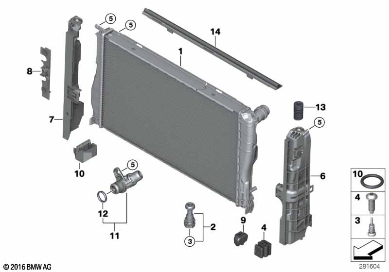 Крепеж радиатора охлаждающей жидкости