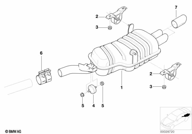 Задний дополнительный глушитель