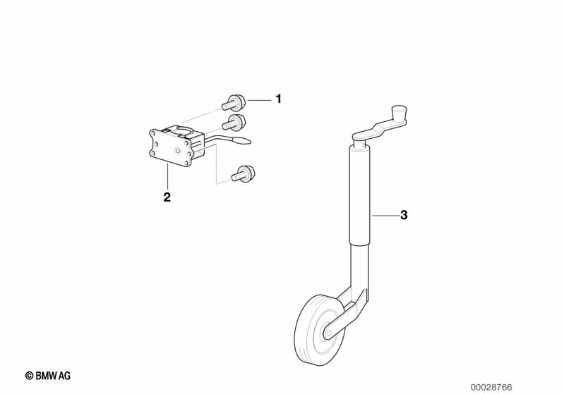 Детали опорного колеса прицепа