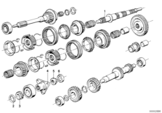 Getrag 242 Детали блока шестерен