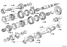Getrag 242 Детали блока шестерен
