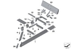 нижние части задних сидений