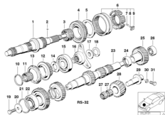 Getrag 280 Детали блока шестерен
