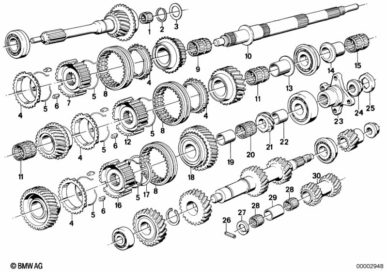 Getrag 245/10/11 Детали блока шестерен